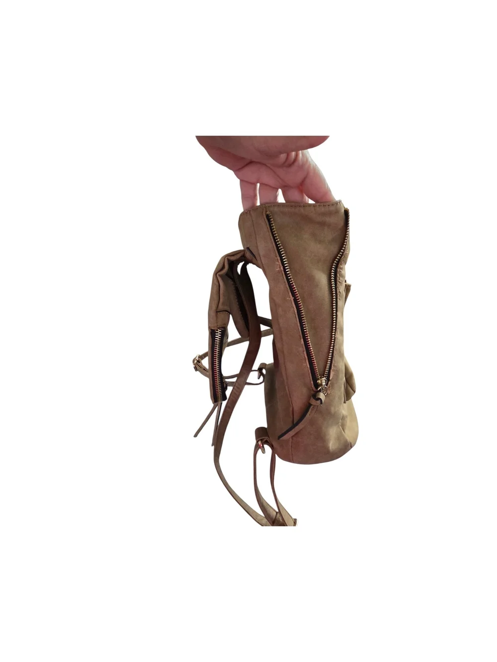 None taupe backpack